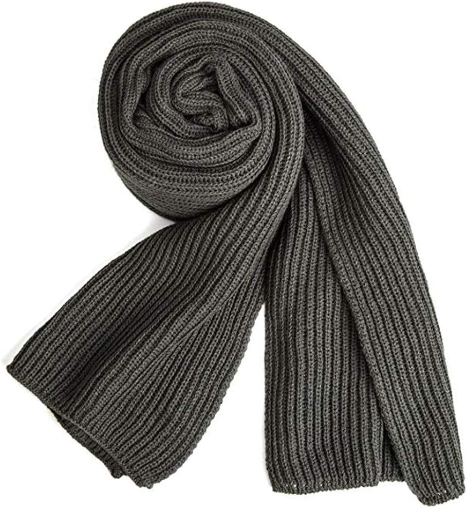 EONPOW Warm Autumn and Winter Scarf, Unisex Pure Color Winter Neck Warm Knitting Yarn Scarf - Image 3